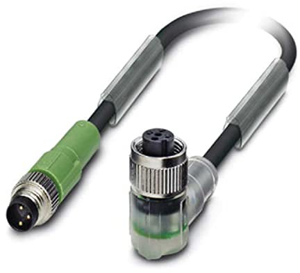 Phoenix Contact SAC-3P-M 8MS/ 3.0-PUR/M12FR-2L konfektioniertes Sensorkabel 3-adrig, Buchse gewinkelt / M8 Stecker