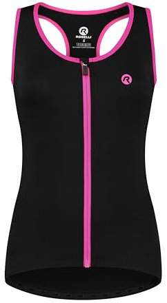 Rogelli Abbey Débardeur de Cyclisme pour Femme Noir Schwarz/Rose XL