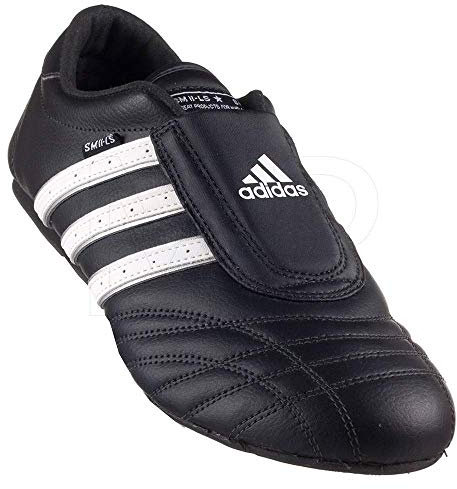Adidas, scarpe per arti marziali SM-II Low Cut, ideali per arti marziali, taekwondo, karate e kung-fu, Bianco (Nero W strisce bianche), 42 EU
