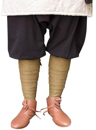 Burgschneider - Wollwadenwickel Aki - Herbstgrün (Standard, für Damen & Herren, Wolle) Historisch - Early Medieval, Viking