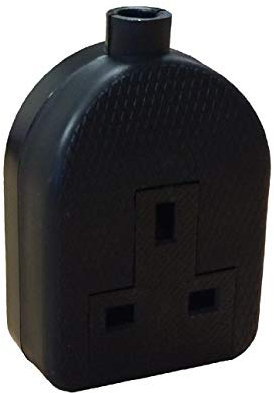 Black High Impact Extension Single Socket/Heavy Duty Electrical 1 Gang