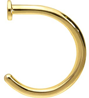 PIERCINGLINE 750er GOLD Nasenpiercing 18 KARAT RING OFFEN Piercing Nase Stecker Gelbgold 7 mm