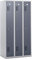 eurokraft | Basic | Spind | 3 Abteile | lichtgrau/basaltgrau | Breite 900 mm | Drehriegel