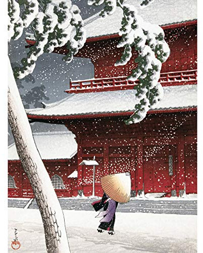 Artery8 Kawase Hasui Zojo Schrein Shiba Japanisch Ungerahmter extragroßer Druck