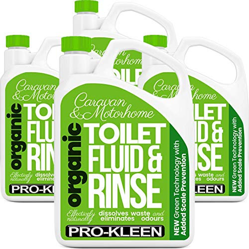 Pro-Kleen Organic Caravan Toilet Chemical Fluid Rinse Green Solution Cleaner 8L for Caravan and Motorhomes - Eco-Friendly, Formaldehyde Free - 8 Litres
