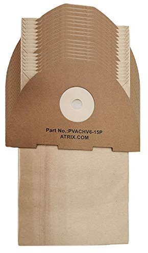Atrix PVACHV6-15P Papierfilterbeutel für Atrix Ergo Lite Hüftstaubsauger, 15 Stück