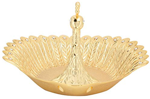 Assiette de Fruits secs, Plateau de collation de Table en métal de Forme de Paon à la Maison, pour Le Fruit Sec de Lieu de décoration