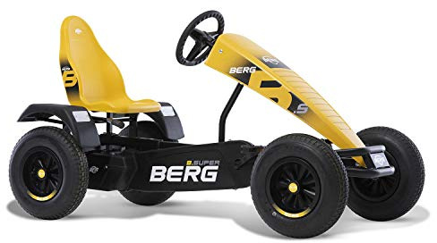 BERG Gokart mit XXL-Frame B.Super Gelb | ab 5 Jahren | Kinderfahrzeug | Tretauto mit Verstellbarer Sitz | Mit Freilauf | Verstellbarer Sitz
