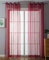 2er-Pack Ösen Gardinen Transparent Vorhang Set Wohnzimmer Voile Ösenvorhang Bleibandabschluß HxB 145x140 cm Bordeaux, 203322