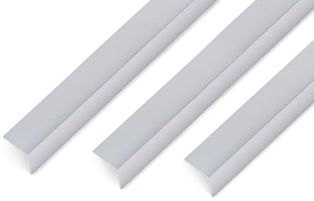 Alberts 499648 Winkelprofil | selbstklebend | Aluminium, kugelgestrahlt silber | 1000 x 20 x 20 mm | 3er Set
