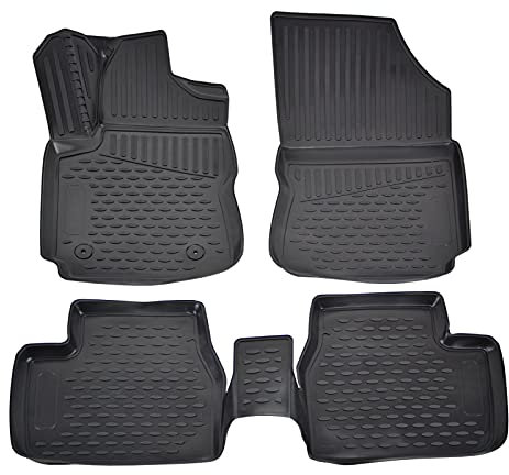 J&J AUTOMOTIVE | Tapis De Sol en Caoutchouc 3D Exclusive Compatible avec C4 Cactus Depuis 2014, Bord Haut, Noir, Antidérapant, Toutes Saisons