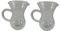 Pack 2 Jarras de Cristal Pequeñas, Jarras de Cristal para Agua o Zumo, Jarrones Decorativos Pequeños - 18,5x10 cm