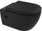 Aqua Bagno | Taharet Toilette mit WC Dusche in schwarz matt, mit Absenkautomatik & Armatur, ohne Spülrand | 51,5 cm lang