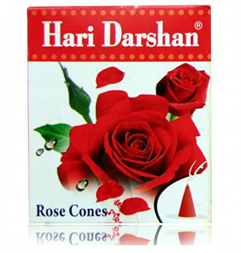 Haridarshan Dhoop Räucherkegel, rein, natürlicher Rosenduft, Meditation, 2 Packungen