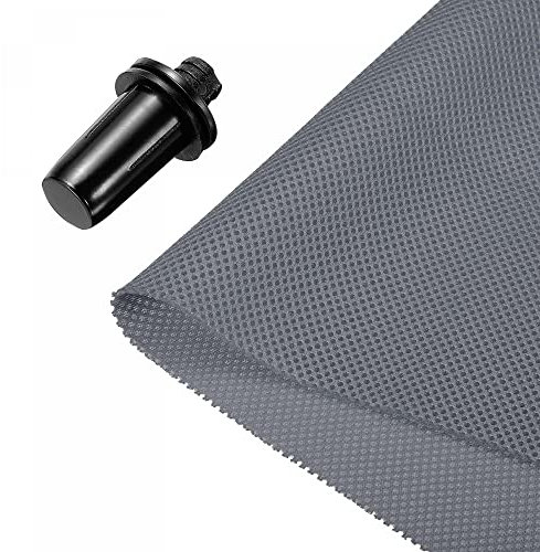 sourcing map Speaker Grill Cloth 20 x 63 Inch Stereo Mesh Fabric Protective Dustproof Cloth with Speaker Grill Guides Peg for Home Speaker Repair Dark Grey