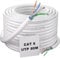 Soibke Cat 6 Cable Ethernet 80 Metros, Cable de Red Exterior Bobina Impermeable UTP Cable de Instalación 23AWG Cable Internet Alta Velocidad Gigabit Cable LAN Largo Cable RJ45 Blanco Cable de Conexión