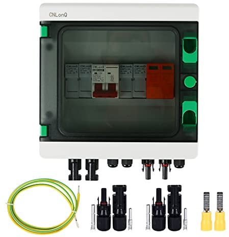 Solar PV Anschlusskasten Photovoltaik DC 500V 2-string 15A+32A Überspannungsschutz PV Photovoltaik IP65 wasserdicht Gehäuse Überspannungsschutz Blitzschutz