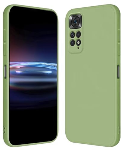 RankOne Coque pour Redmi Note 11 / Note 11S (4G) (6.43 inches) Étui en Silicone TPU Souple - Vert Matcha