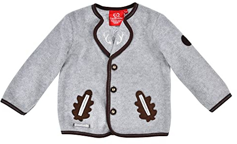 Bondi Trachten Fleecejacke, Grey-Melange 104 Tracht Baby Jungs Artikel-Nr.91638