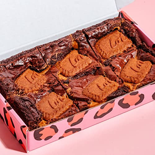 Cake or Death Lotus Biscoff Brownie Box with 6 Brownies | Letterbox Friendly Gooey Chocolate Brownies | Delicious Brownie Gift Box | Ultimate Food Gifts for Brownie Lovers |
