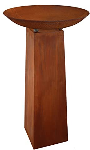 Rostikal Blumensäule 70 cm mit Pflanzschale rund 47 cm Rost Gartendeko für draußen