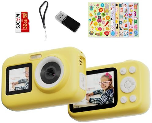 SJCAM Upgrade Kinderkamera Doppelbildschirm, Weihnachten Geburtstag Geschenke für Mädchen Jungen Alter 3-10, 1080P HD Digital Video Kameras für Kleinkinder 3 4 5 6 7 8 9 10 Jahre alte Kinder