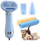 Soffiatore per Cani Portatile, 4 in 1 Con Spazzola, 3 Impostazioni Temperatura Regolabile Spazzola Elettrica per Cani, E Panno Super Assorbente per Cani e Gatti,blue