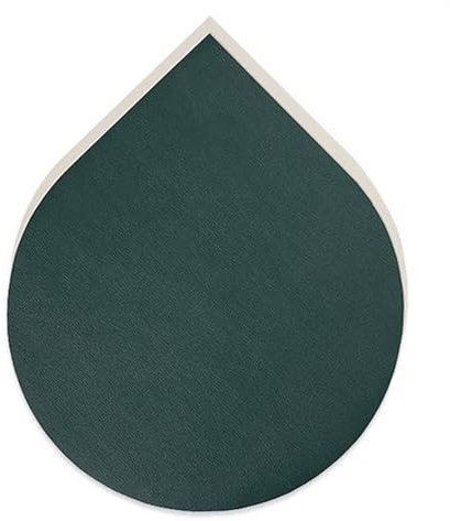Tischsets für Esstischmatten, hitzebeständige tropfenförmige Leder-Tischsets, waschbare Tischsets, für die Küche im Innen- und Außenbereich, hitzebeständig, rutschfest (Color : Green)