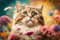 adrium Acryl-Bild 60 x 40 cm: Eine generative KI zur Hippie-Katzenillustration (198811870)