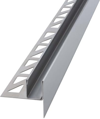Dalsys Shower Slope Profile, U-Profile for Glass Support 148cm, Height 19mm, Right Silver Shower Enclosure Glass pane, Walk-in Shower