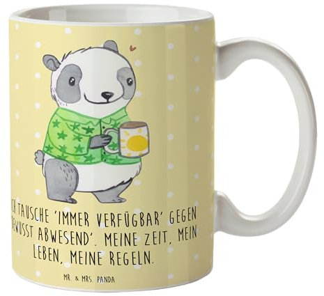Mr. & Mrs. Panda Tasse Panda Burnout - Geschenk, Kaffeetassen, Cappuccino Tassen, Kaffeetasse, Porzellantasse, Schöne Teetassen, Überlastung,