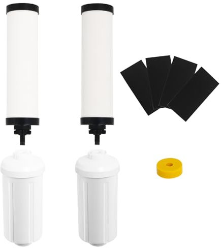 Lot de 4 filtres en céramique et fluorure de rechange compatibles avec les filtres blancs Berkey® BB9-2® et les filtres au fluorure PF-2, fonctionne avec le système de filtration d'eau par gravité