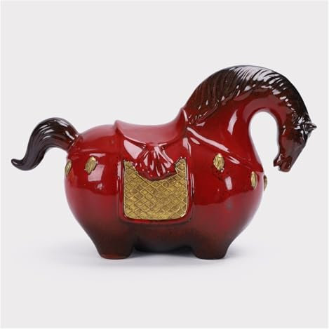 DIANXI Desktop-Figuren Niedliches Keramik-Pferd for Zuhause, Büro, Schreibtisch, Weinschrank, Kunsthandwerk, Dekorationen Home Decor Statuen(B)