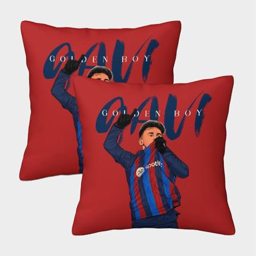 ZZBNECAKE GAVI 2er Set Kissenhülle - Fußball Weich Kissen Bezug Für Sofa Auto Büro Stuhl Bett - Geburtstag Geschenk Für Schwester Bruder Neffe Nichte 40x40cm