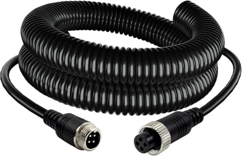 Lonlonty Rückfahrkamera-Kabel mit 4 Polen, 4-Pin-Videosignalkabel Rückfahrkamera/Autorekorder-Bussystem, Fahrzeugaufüberwachungssystem 16,5 Fuß/5 Meter