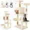 JUPPLIES Rascador para Gatos 143cm - Arbol Rascador para Gatos Estable de Varios Niveles - Arbol para Gatos de Actividades con 5 Plataformas, 3 nidos y 1 Casa para Gatos - Torre Gatos (Beige)