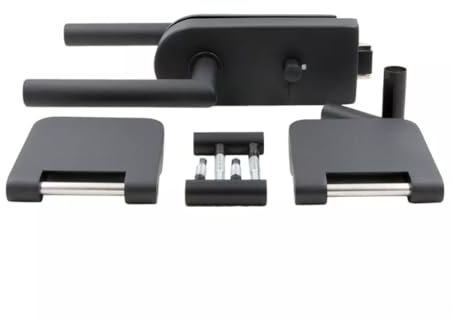 HORI® Glastürbeschlag Set Schwarz I Türschloss-Set Ganzglastüren I Türgriff mit Bändern & Rahmenteil I Glastürschloss Innentür I Glastür Scharniere I Beschläge Glas Rund | WC - Schloss