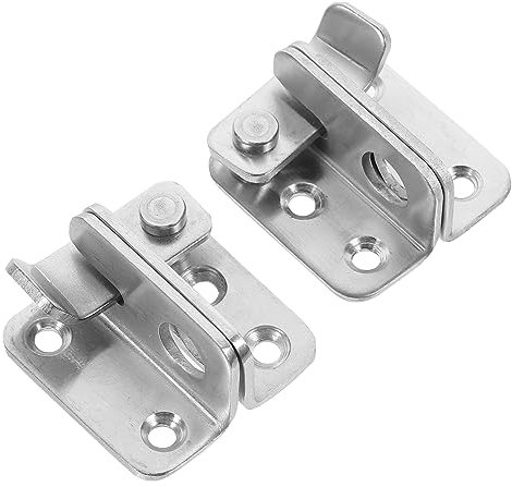 2pcs Sliding Door Hasp Door Locks Pet Door for Window Dog Cage Household Door Lock Fence Gate Cat Gate Simple Door Buckle Anti-Theft Safety Latch Stainless Steel Door Lock Silver ANDRESLAD