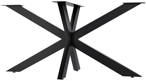 CLP Tischbeine Biloxi I Tischkufen für DIY-Tische I Höhe 71 cm I Sternförmiges Tischgestell aus pulverbeschichtetem Stahl, Farbe:schwarz, Größe:150x78 cm