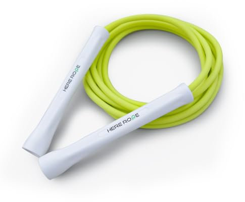 Hererope - Cuerda de saltar de PVC de 6 mm, con asas irrompibles y cuerda duradera que no se dobla, cuerda de saltar ajustable para interiores y exteriores, para hombres, mujeres, fitness, boxeo
