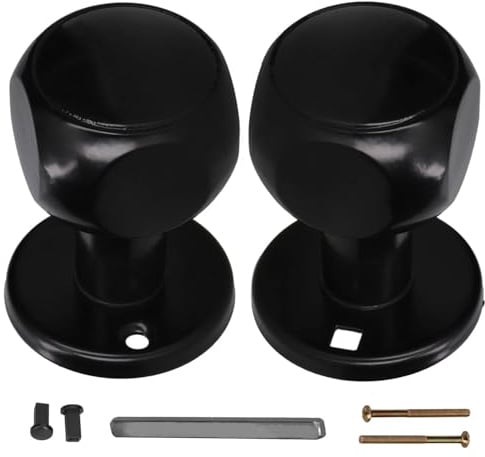 KOTARBAU® Türknauf Drehbar Schwarz Aluminium Türgriffe Innentüren Drehtürknopf Türknauf Haustür Drehknauf Tür Türbeschlag Knauf Außen Türknopf Drehbar Drehknauf Zimmertür Drehknauf Türbeschlag