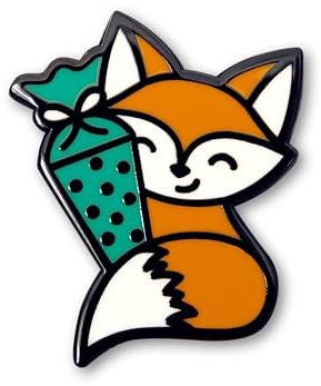 niedlicher Fuchs-Pin mit Schultüte