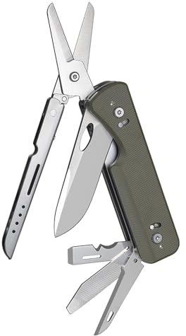 ROXON S505G Flex Shears Modulares Design Multitool mit fester großer Schere | Auswechselbare Klinge von BA01-BA17 und auswechselbare Werkzeuge von FT01-FT12（Grün）