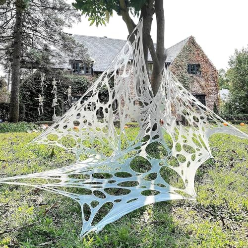 Taspire 2 Packs Halloween Spider Web Decoration, 13.12ft x 3.28ft Stretchable Halloween Cobwebs for Decorations