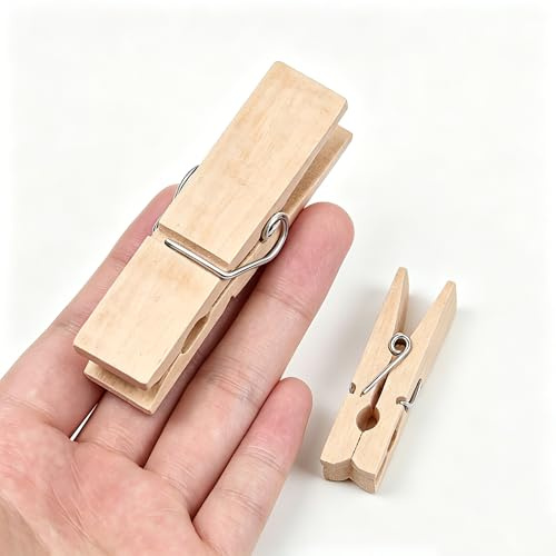 Pinzas grandes de madera para ropa, 2.85 pulgadas de largo, para colgar ropa, manualidades, bolsas abiertas de alimentos, bricolaje