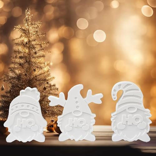 Silikonform Wichtel Weihnachten -Gießform Weihnachten, Silikonformen Gießformen Weihnachten, Silikonform Gießform Weihnachtsbaum, Gipsformen Zum Gießen Weihnachten Für Weihnachtsdekorationen (Weiß)