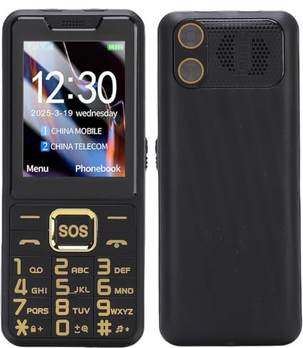 Fockety 4G -Handy für Senioren, 2,6 -Zoll -HD -Bildschirm Dual SIM -Mobiltelefon für ältere Menschen, Altes Telefon mit 2500 -mAh, Große Tasten, 0,13 MP Kamera, LED -Taschenlampe (Black)