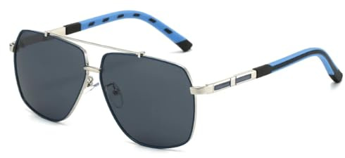 PPFVVTV Luxus Gradient Oval Damen Sonnenbrille Retro Herren Sonnenbrille UV400 (silbrig schwarz)