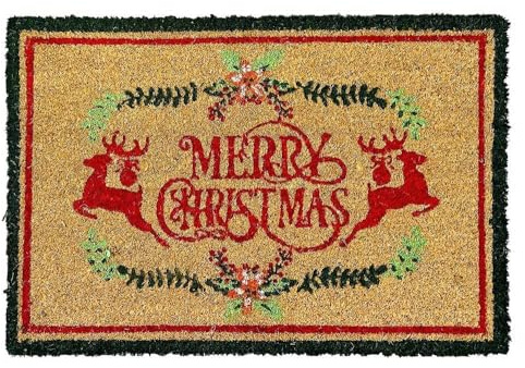 zeitzone Fußmatte Merry Christmas Weihnachten Kokos Fussmatte Fußabtreter 40x60cm