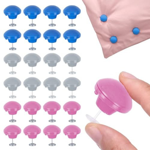 24 Stück Bettdecken Klammern, Duvet Clips und Bettlaken Halter Set, Universelle Befestigungsklammern für Bettwäsche, Decken und Laken, Anti-Rutsch Design für Sicheren Halt